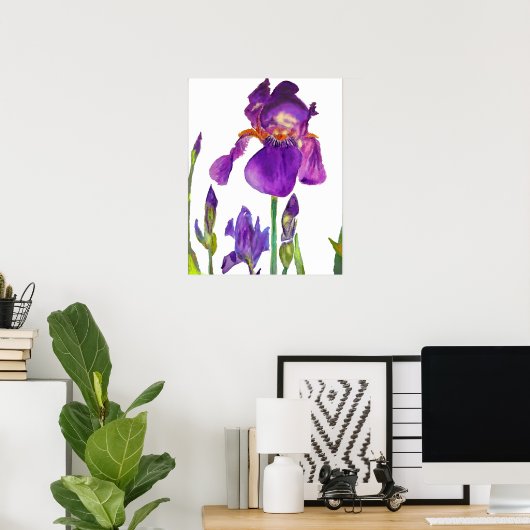 Lila Iris irises blumengeschmückte Blume Poster (Heimbüro)