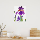 Lila Iris irises blumengeschmückte Blume Poster (Küche)