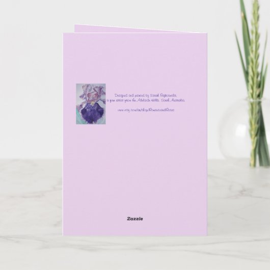 Lila Iris irises Garden bald wieder gut bekommen Karte (Rückseite)