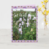 Lila Iris irises Garden bald wieder gut bekommen Karte (Gelbe Blume)