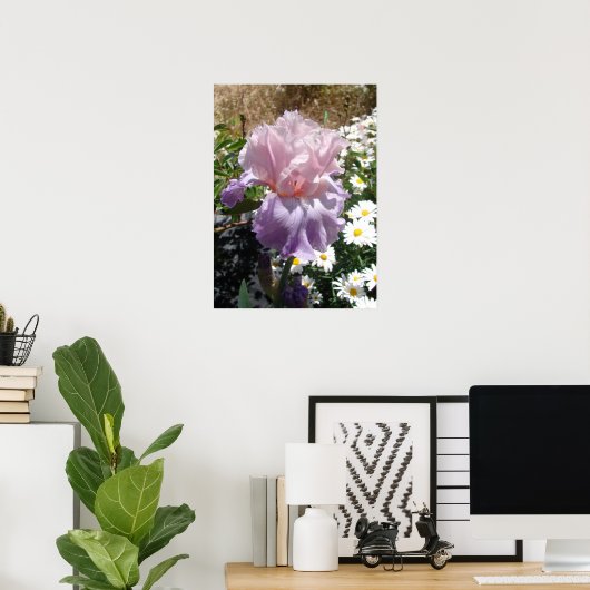 Lila Iris Irises Hütte Garden Art Pflanzen Poster (Heimbüro)