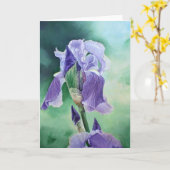 "Lila Iris " Karte (Gelbe Blume)