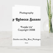 Lila Iris Karte (Rückseite)