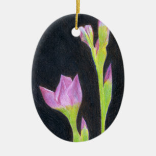 Lila Iris Keramik Ornament
