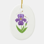 Lila Iris Keramikornament (Vorne)