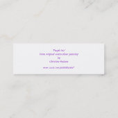 "Lila Iris-" kleines Lesezeichen Mini Visitenkarte (Rückseite)