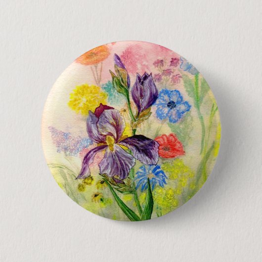 "Lila Iris-" Knopf Button (Vorderseite)