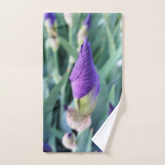 lila Iris-Knoten Badhandtuch Set (Handtuch)