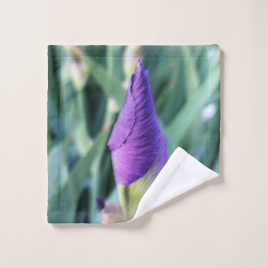 lila Iris-Knoten Badhandtuch Set (Waschlappen)