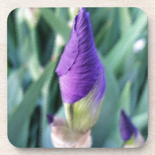 lila Iris-Knoten Getränkeuntersetzer (Vorderseite)