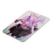 Lila Iris Kunst Blume Wasserfarbenes Magnet (Linke Seite)