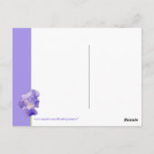 Lila Iris lila Postkarte (Rückseite)