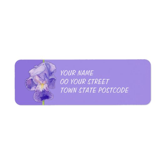 Lila Iris lila Rücksendeadresse (Vorne)