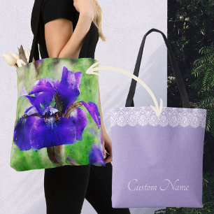 Lila Iris Lilac und Imitats Lace kundenspezifisch Tasche