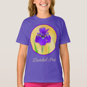 Lila Iris-Malerei - Original Blume Art T - Shirt