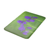 Lila Iris-Malerei - Original Blume Kunst Badematte (Schrägansicht)