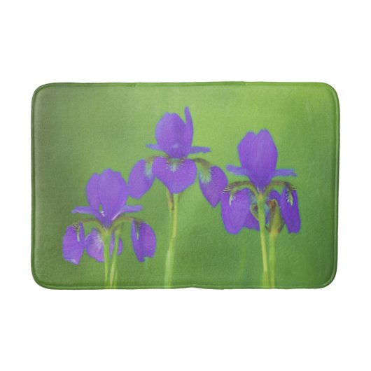 Lila Iris-Malerei - Original Blume Kunst Badematte (Vorderseite)