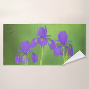 Lila Iris-Malerei - Original Blume Kunst Badhandtuch Set