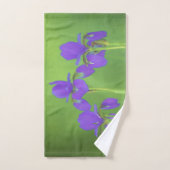 Lila Iris-Malerei - Original Blume Kunst Badhandtuch Set (Handtuch)