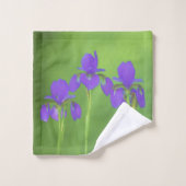 Lila Iris-Malerei - Original Blume Kunst Badhandtuch Set (Waschlappen)