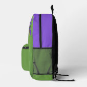 Lila Iris-Malerei - Original Blume Kunst Bedruckter Rucksack (Rechts)