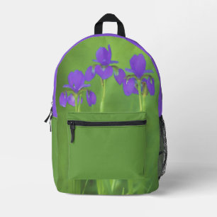 Lila Iris-Malerei - Original Blume Kunst Bedruckter Rucksack