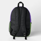 Lila Iris-Malerei - Original Blume Kunst Bedruckter Rucksack (Rückseite)