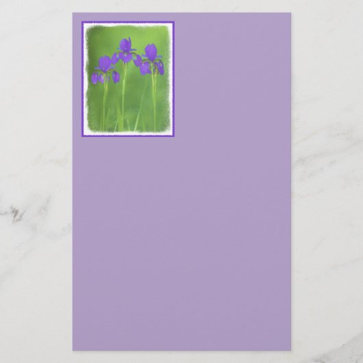 Lila Iris-Malerei - Original Blume Kunst Briefpapier (Vorderseite)