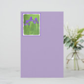 Lila Iris-Malerei - Original Blume Kunst Briefpapier (Stehend Vorderseite)