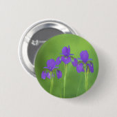 Lila Iris-Malerei - Original Blume Kunst Button (Vorne & Hinten)
