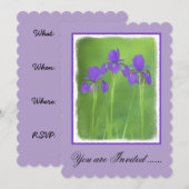 Lila Iris-Malerei - Original Blume Kunst Einladung (Vorne/Hinten)