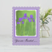 Lila Iris-Malerei - Original Blume Kunst Einladung (Stehend Vorderseite)