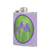 Lila Iris-Malerei - Original Blume Kunst Flachmann (Links)