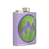 Lila Iris-Malerei - Original Blume Kunst Flachmann (Rechts)