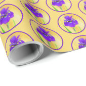 Lila Iris-Malerei - Original Blume Kunst Geschenkpapier (Rolleneckpunkt)