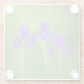 Lila Iris-Malerei - Original Blume Kunst Glasuntersetzer (Rückseite)
