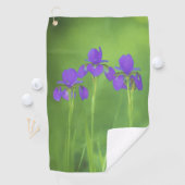 Lila Iris-Malerei - Original Blume Kunst Golfhandtuch (Insitu)