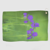 Lila Iris-Malerei - Original Blume Kunst Golfhandtuch (Horizontal)