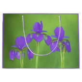 Lila Iris-Malerei - Original Blume Kunst Große Geschenktüte (Vorderseite)