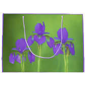 Lila Iris-Malerei - Original Blume Kunst Große Geschenktüte (Rückseite)
