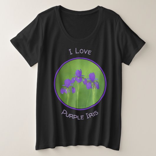Lila Iris-Malerei - Original Blume Kunst Große Größe T-Shirt (Design vorne)