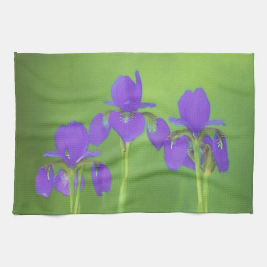 Lila Iris-Malerei - Original Blume Kunst Handtuch (Horizontal)