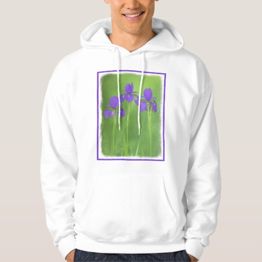 Lila Iris-Malerei - Original Blume Kunst Hoodie (Vorderseite)