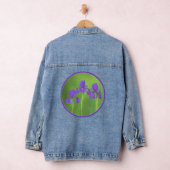 Lila Iris-Malerei - Original Blume Kunst Jeansjacke (Hangar)