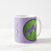 Lila Iris-Malerei - Original Blume Kunst Kaffeetasse (VorderseiteRechts)