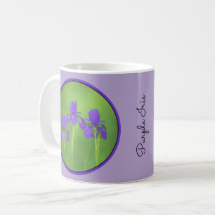 Lila Iris-Malerei - Original Blume Kunst Kaffeetasse