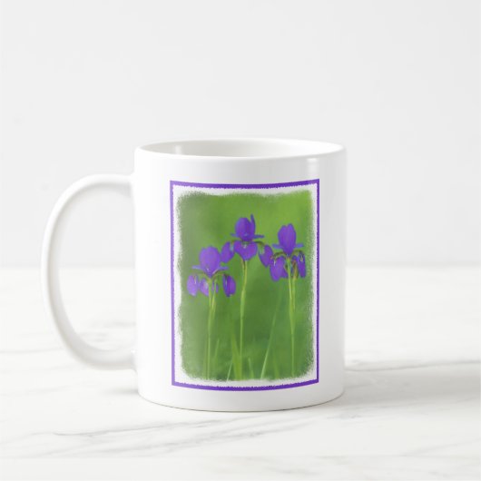 Lila Iris-Malerei - Original Blume Kunst Kaffeetasse (Links)