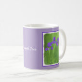 Lila Iris-Malerei - Original Blume Kunst Kaffeetasse (VorderseiteRechts)