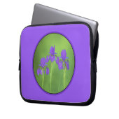 Lila Iris-Malerei - Original Blume Kunst Laptopschutzhülle (Vorderseite Links)