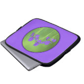 Lila Iris-Malerei - Original Blume Kunst Laptopschutzhülle (Vorne Knopf)